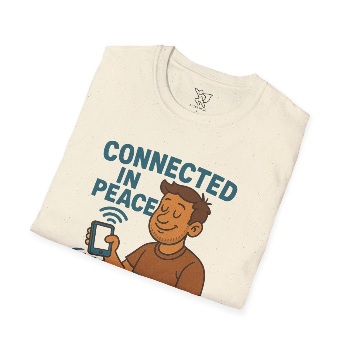 "Connected in Peace" Unisex Shirt, Relaxed Vibe Tee, Chill Casual Wear, Gift for Mindfulness Lovers, Summer Fashion - MINDSet Collection - AI Tee Hero