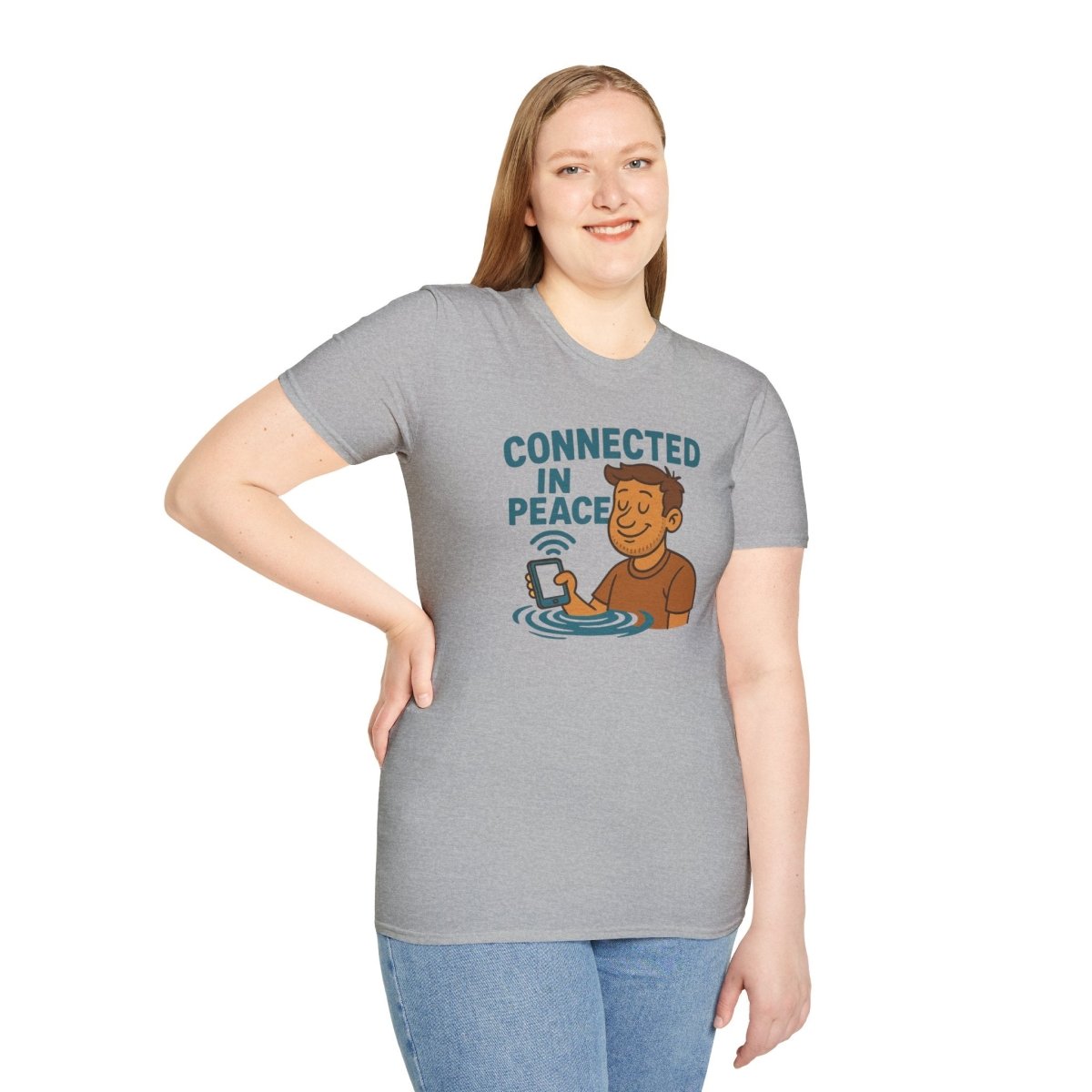 "Connected in Peace" Unisex Shirt, Relaxed Vibe Tee, Chill Casual Wear, Gift for Mindfulness Lovers, Summer Fashion - MINDSet Collection - AI Tee Hero