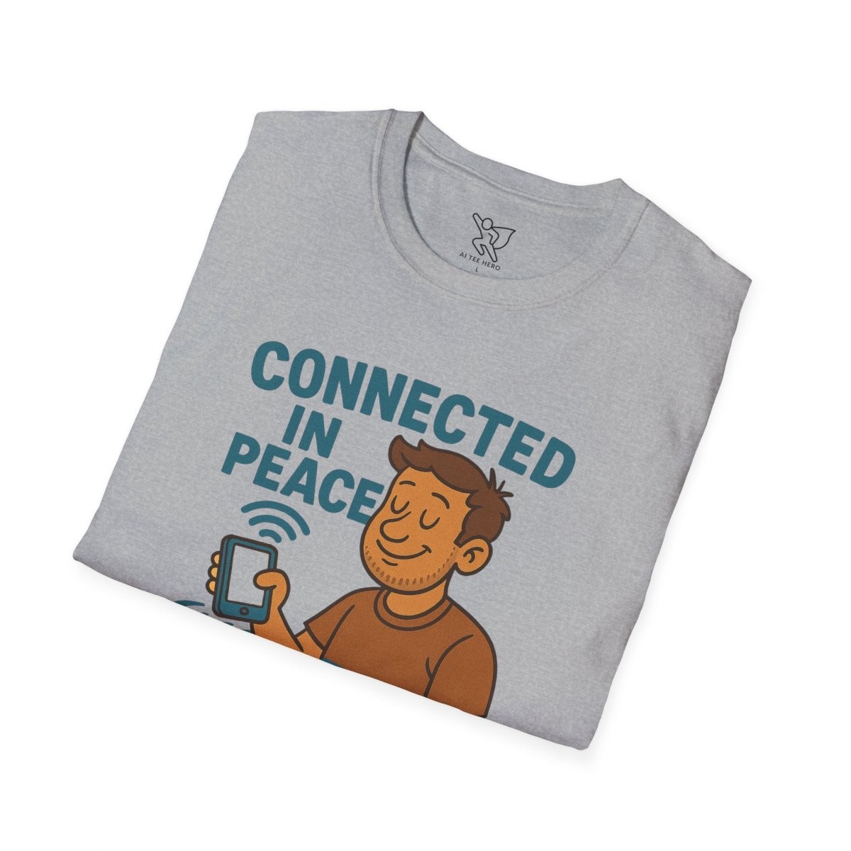"Connected in Peace" Unisex Shirt, Relaxed Vibe Tee, Chill Casual Wear, Gift for Mindfulness Lovers, Summer Fashion - MINDSet Collection - AI Tee Hero
