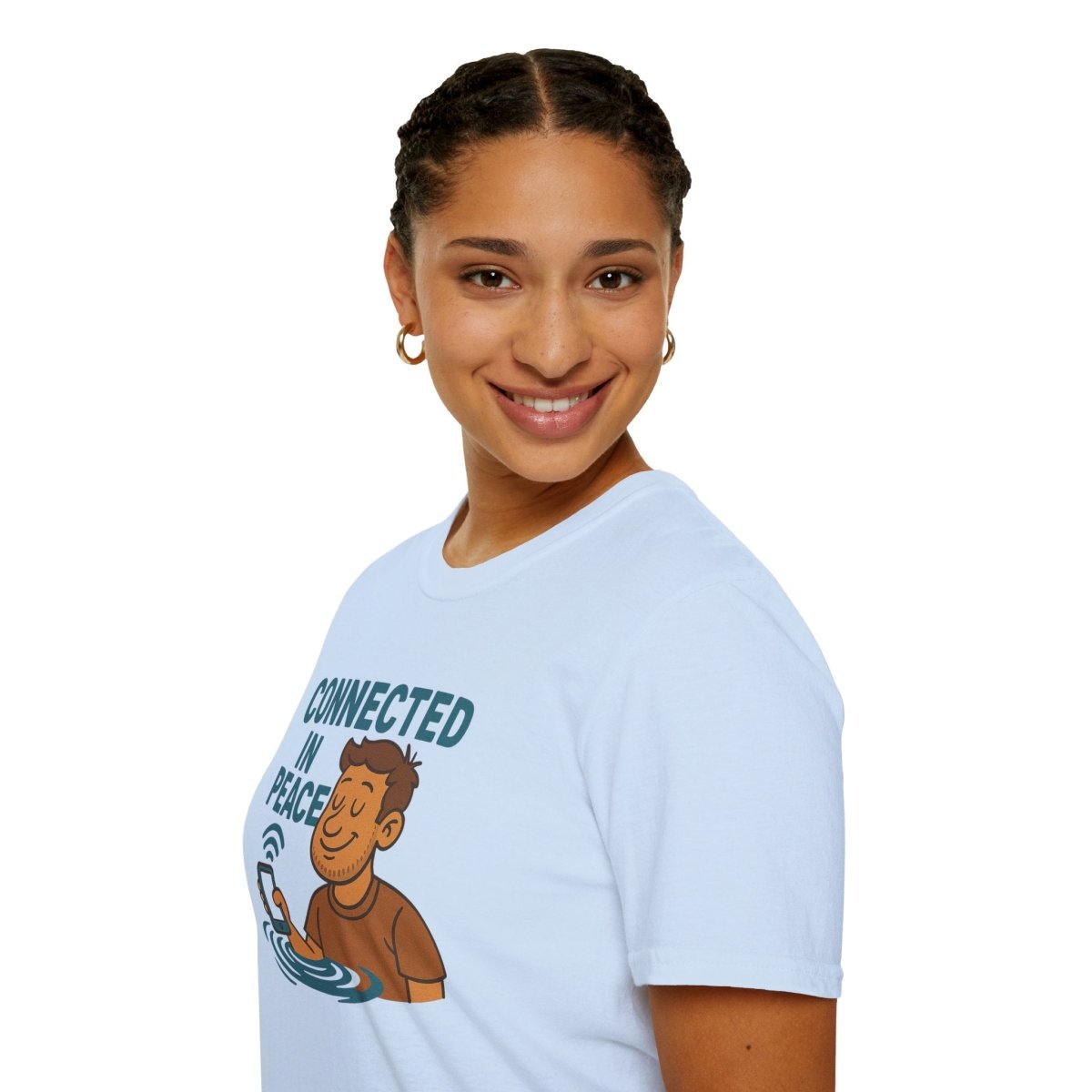 "Connected in Peace" Unisex Shirt, Relaxed Vibe Tee, Chill Casual Wear, Gift for Mindfulness Lovers, Summer Fashion - MINDSet Collection - AI Tee Hero