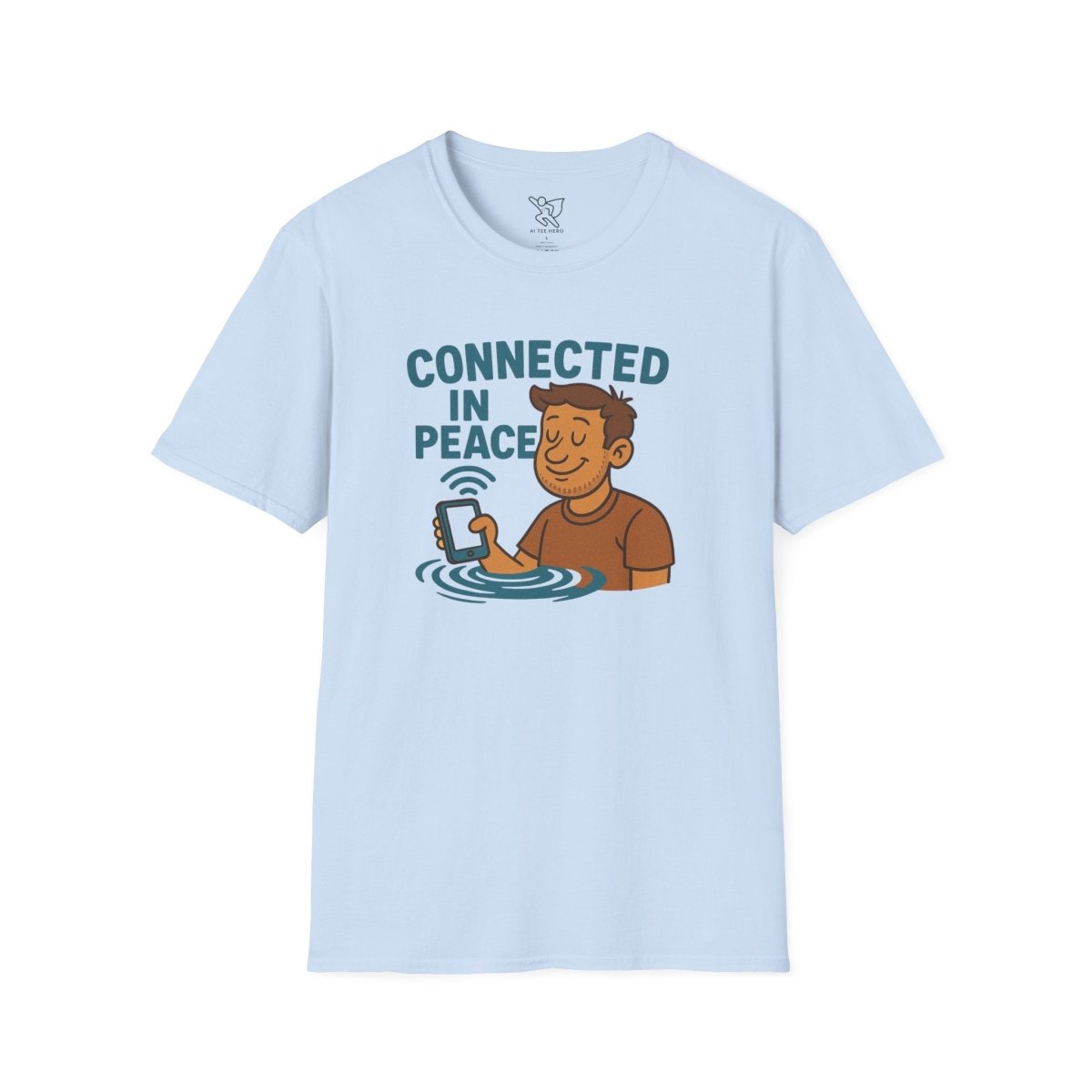 "Connected in Peace" Unisex Shirt, Relaxed Vibe Tee, Chill Casual Wear, Gift for Mindfulness Lovers, Summer Fashion - MINDSet Collection - AI Tee Hero