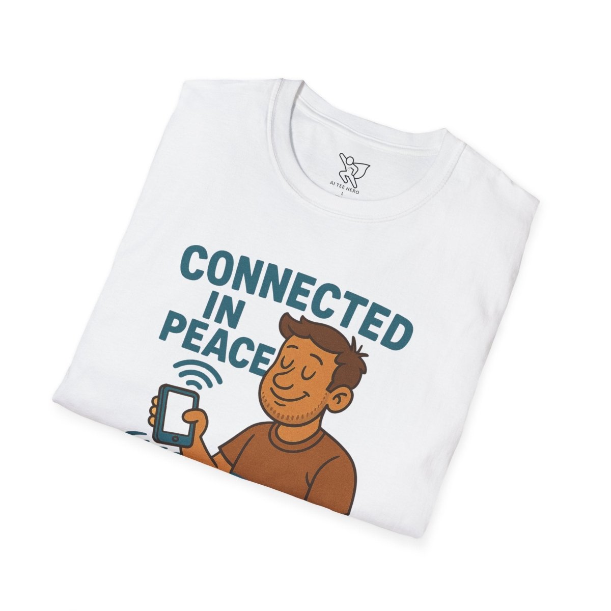 "Connected in Peace" Unisex Shirt, Relaxed Vibe Tee, Chill Casual Wear, Gift for Mindfulness Lovers, Summer Fashion - MINDSet Collection - AI Tee Hero