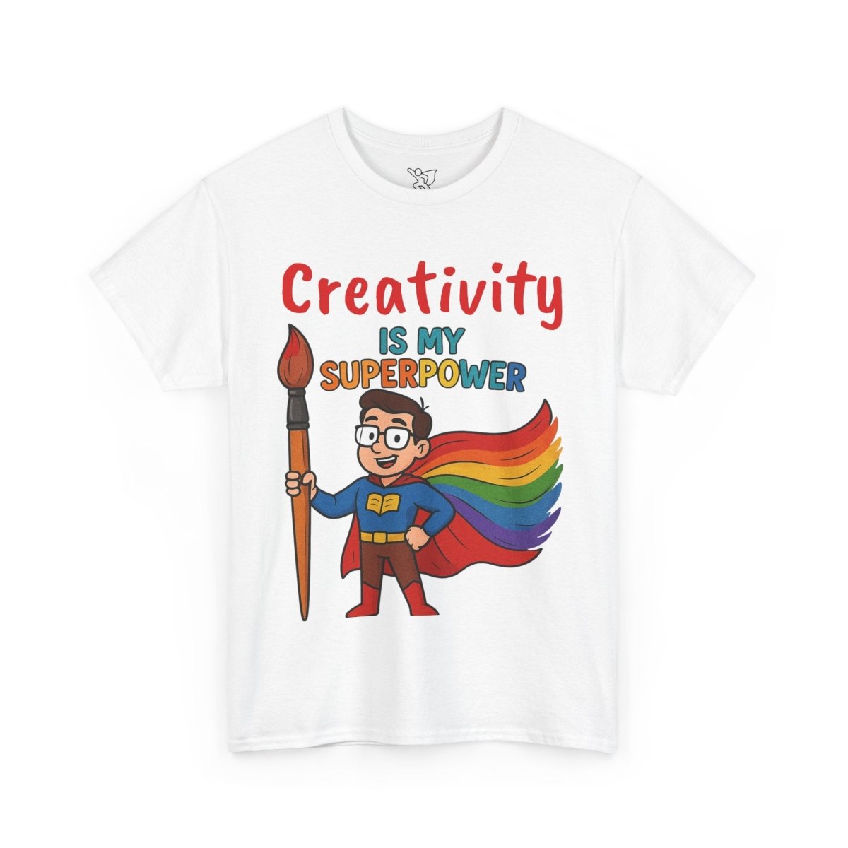 "Creativity is My Superpower" Art Teacher Tee, Unisex Heavy Cotton Tee for Creative Souls, Gift for Art Lovers, Casual Wear, Painting Enthusiasts, Everyday Superheroes Teacher Edition MINDSet - AI Tee Hero