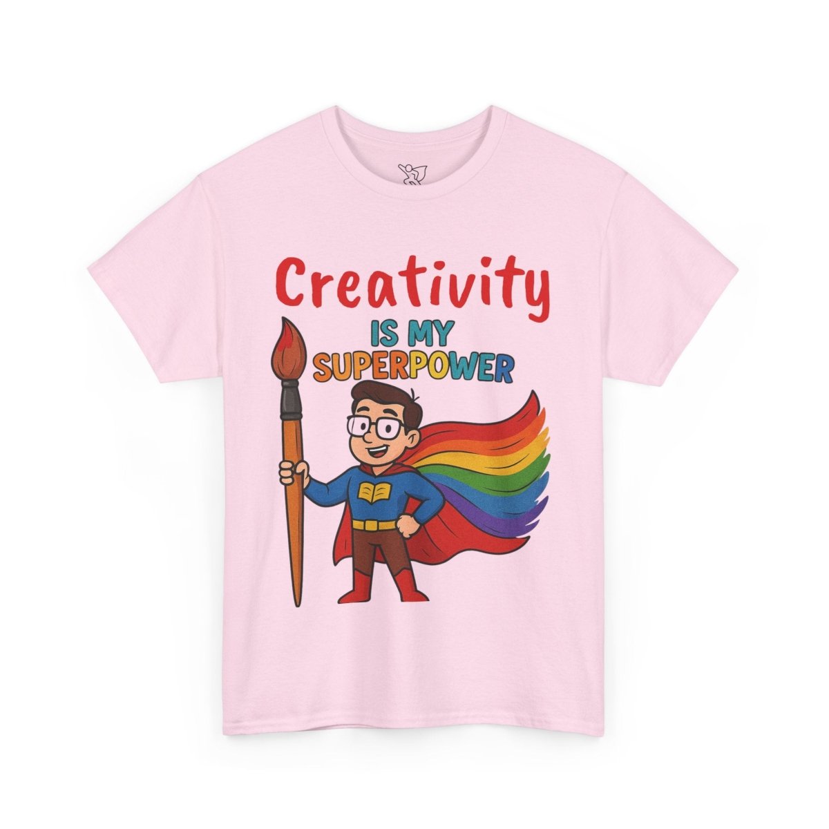 "Creativity is My Superpower" Art Teacher Tee, Unisex Heavy Cotton Tee for Creative Souls, Gift for Art Lovers, Casual Wear, Painting Enthusiasts, Everyday Superheroes Teacher Edition MINDSet - AI Tee Hero
