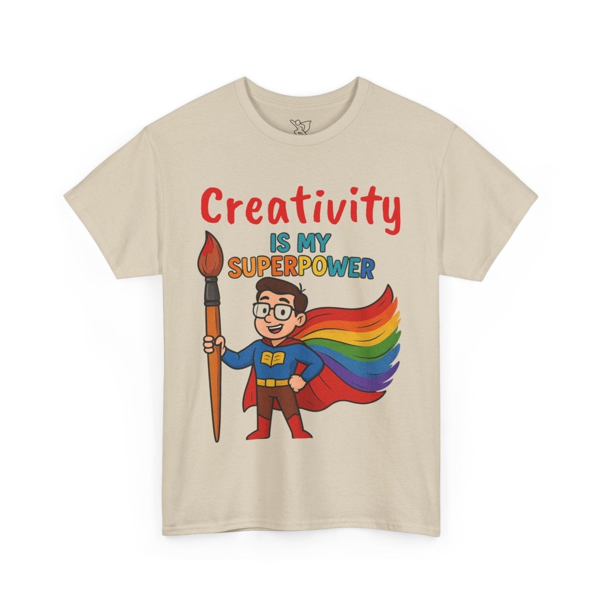 "Creativity is My Superpower" Art Teacher Tee, Unisex Heavy Cotton Tee for Creative Souls, Gift for Art Lovers, Casual Wear, Painting Enthusiasts, Everyday Superheroes Teacher Edition MINDSet - AI Tee Hero