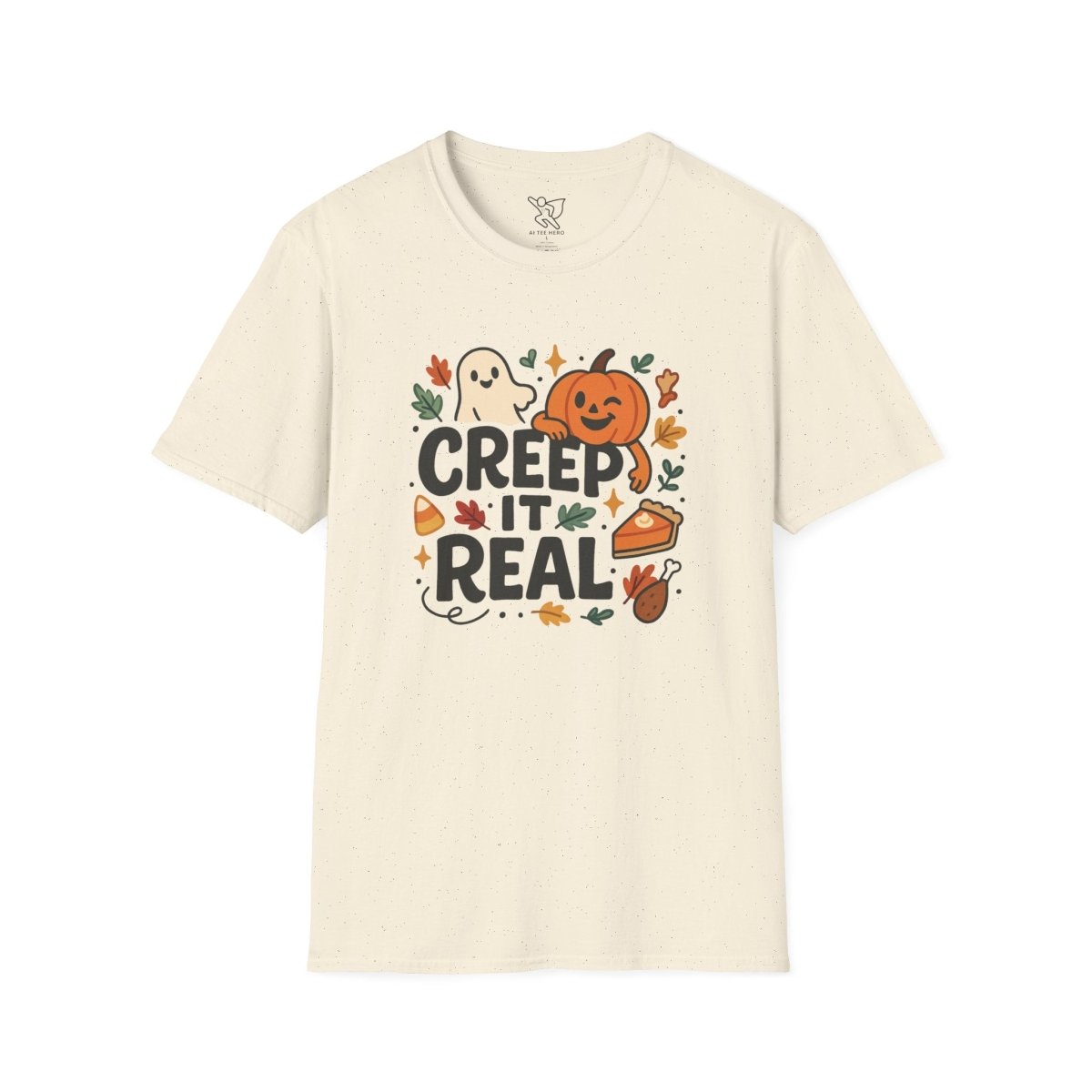 "Creep It Real" Halloween T-Shirt Unisex Softstyle Tee for Fall, Halloween Costume, Autumn Vibes, Seasonal Apparel, Gift Idea - AI Tee Hero