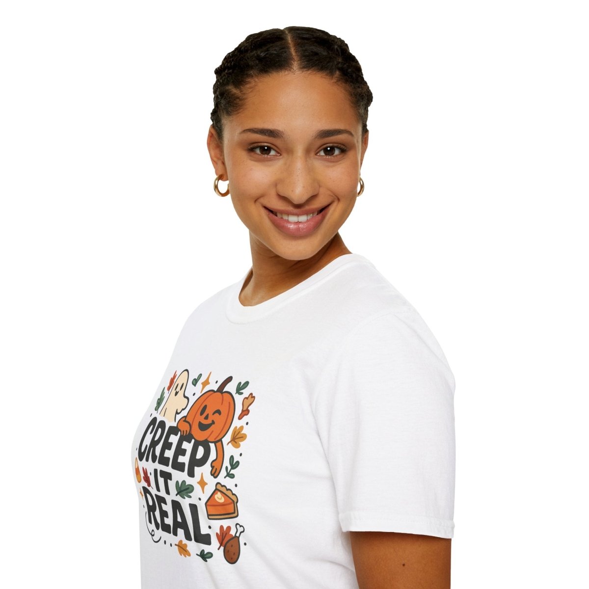 "Creep It Real" Halloween T-Shirt Unisex Softstyle Tee for Fall, Halloween Costume, Autumn Vibes, Seasonal Apparel, Gift Idea - AI Tee Hero
