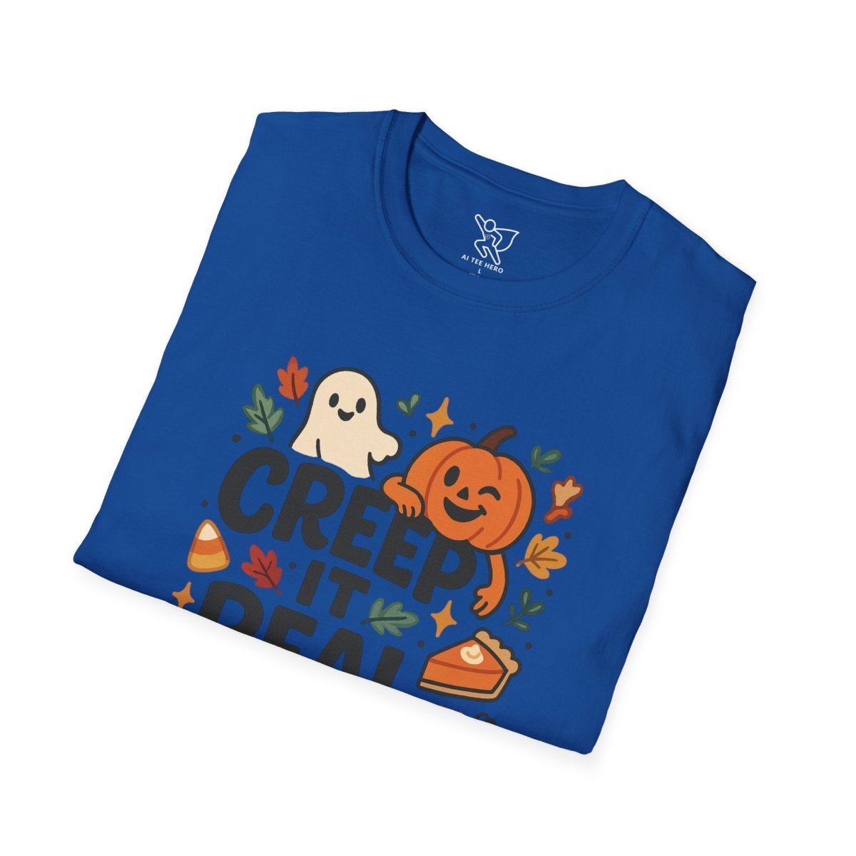 "Creep It Real" Halloween T-Shirt Unisex Softstyle Tee for Fall, Halloween Costume, Autumn Vibes, Seasonal Apparel, Gift Idea - AI Tee Hero
