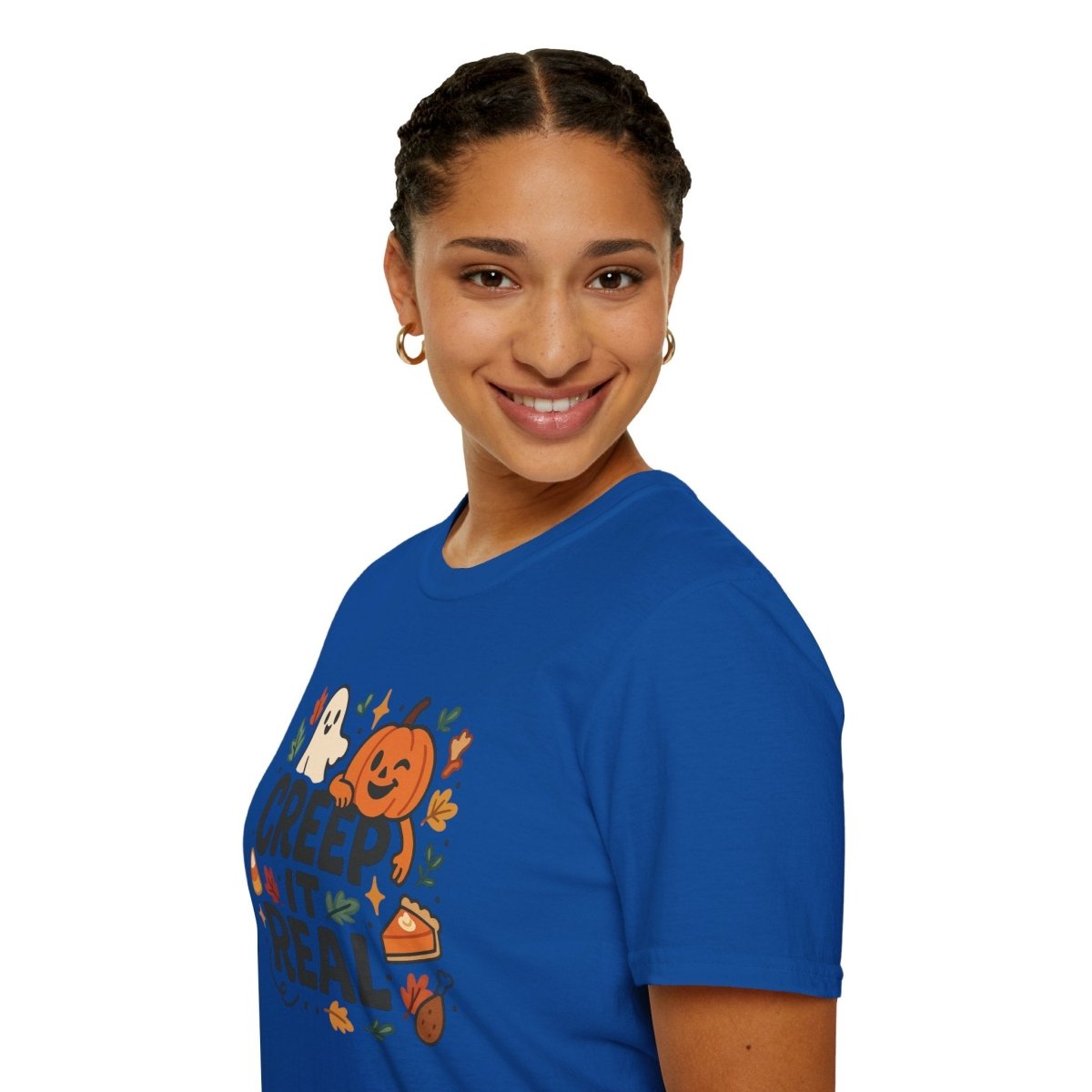 "Creep It Real" Halloween T-Shirt Unisex Softstyle Tee for Fall, Halloween Costume, Autumn Vibes, Seasonal Apparel, Gift Idea - AI Tee Hero