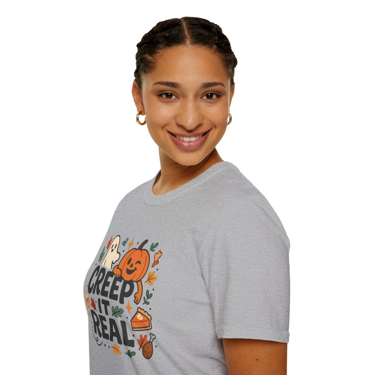 "Creep It Real" Halloween T-Shirt Unisex Softstyle Tee for Fall, Halloween Costume, Autumn Vibes, Seasonal Apparel, Gift Idea - AI Tee Hero