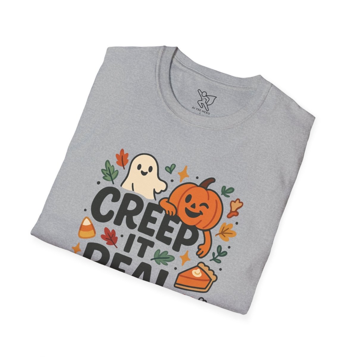 "Creep It Real" Halloween T-Shirt Unisex Softstyle Tee for Fall, Halloween Costume, Autumn Vibes, Seasonal Apparel, Gift Idea - AI Tee Hero