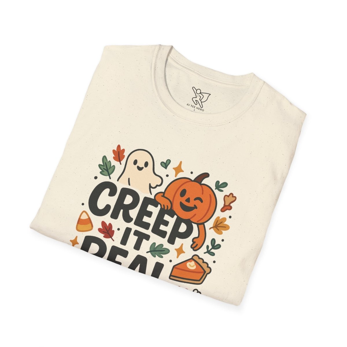 "Creep It Real" Halloween T-Shirt Unisex Softstyle Tee for Fall, Halloween Costume, Autumn Vibes, Seasonal Apparel, Gift Idea - AI Tee Hero