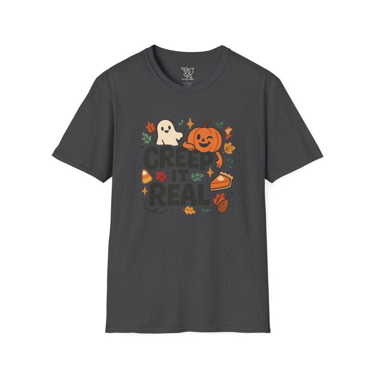 "Creep It Real" Halloween T-Shirt Unisex Softstyle Tee for Fall, Halloween Costume, Autumn Vibes, Seasonal Apparel, Gift Idea - AI Tee Hero