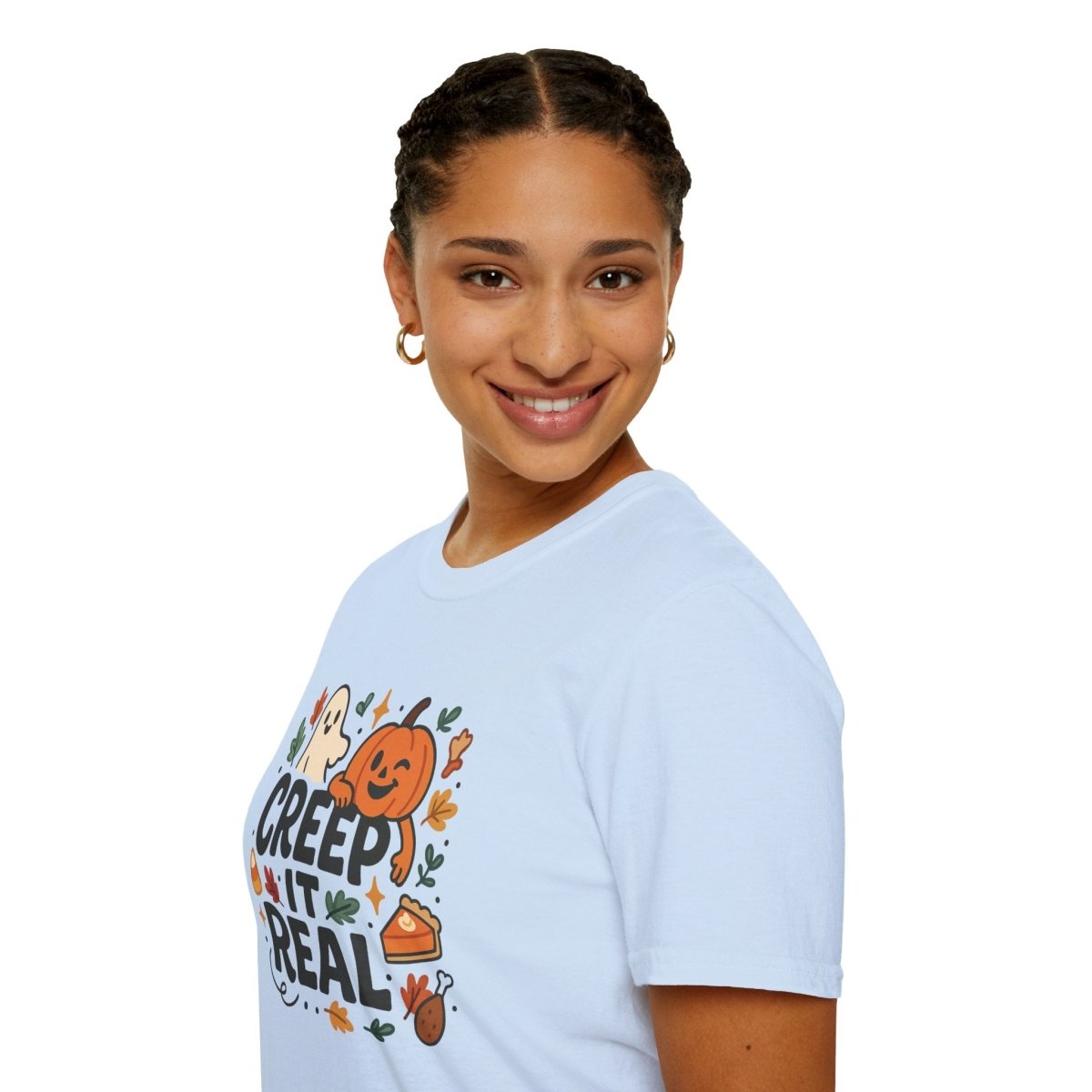 "Creep It Real" Halloween T-Shirt Unisex Softstyle Tee for Fall, Halloween Costume, Autumn Vibes, Seasonal Apparel, Gift Idea - AI Tee Hero