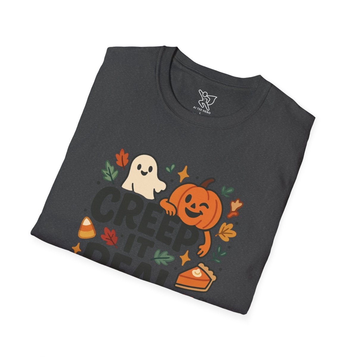 "Creep It Real" Halloween T-Shirt Unisex Softstyle Tee for Fall, Halloween Costume, Autumn Vibes, Seasonal Apparel, Gift Idea - AI Tee Hero