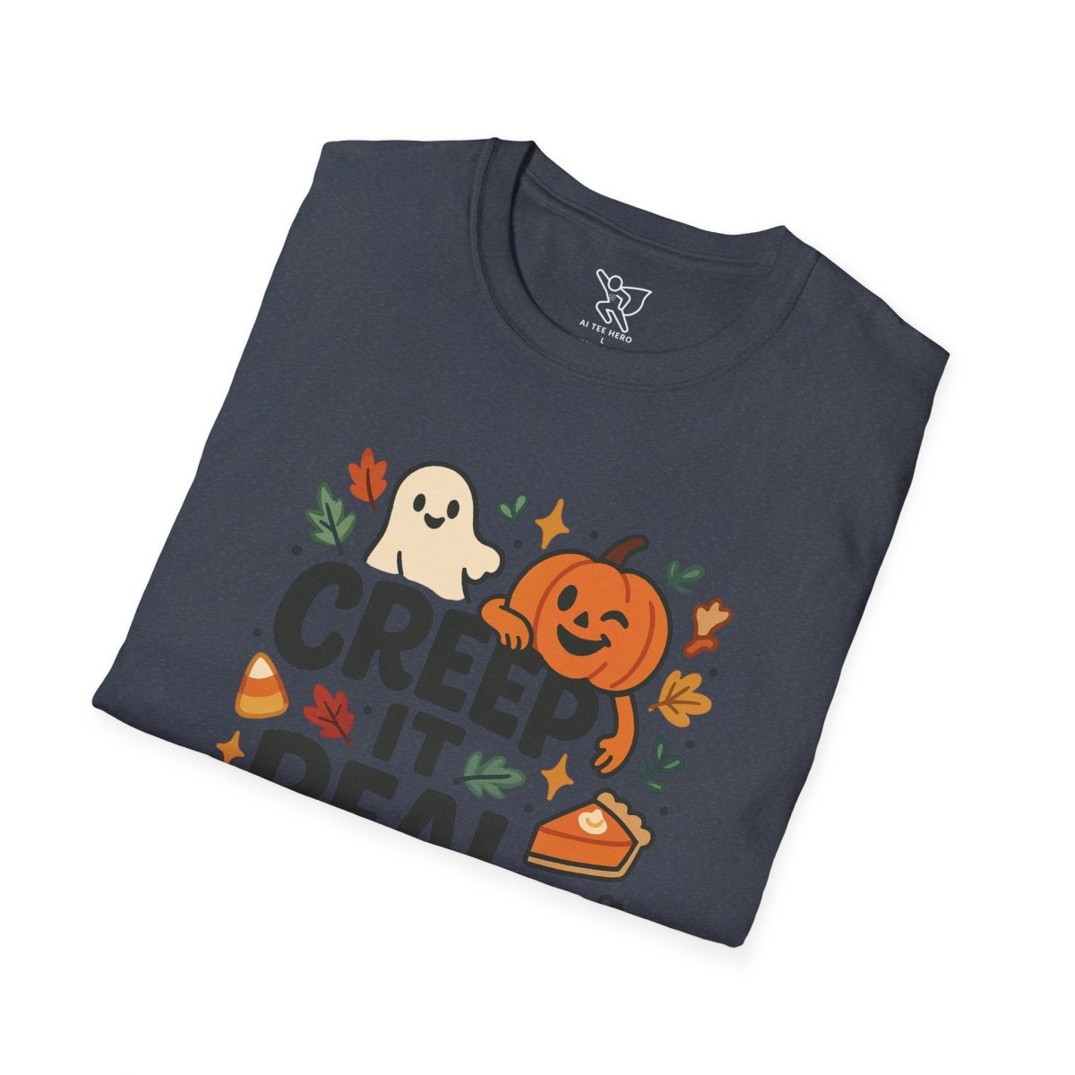 "Creep It Real" Halloween T-Shirt Unisex Softstyle Tee for Fall, Halloween Costume, Autumn Vibes, Seasonal Apparel, Gift Idea - AI Tee Hero