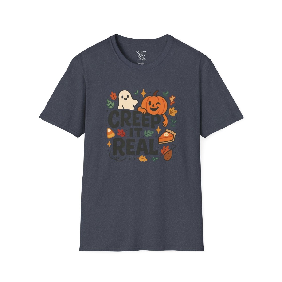 "Creep It Real" Halloween T-Shirt Unisex Softstyle Tee for Fall, Halloween Costume, Autumn Vibes, Seasonal Apparel, Gift Idea - AI Tee Hero