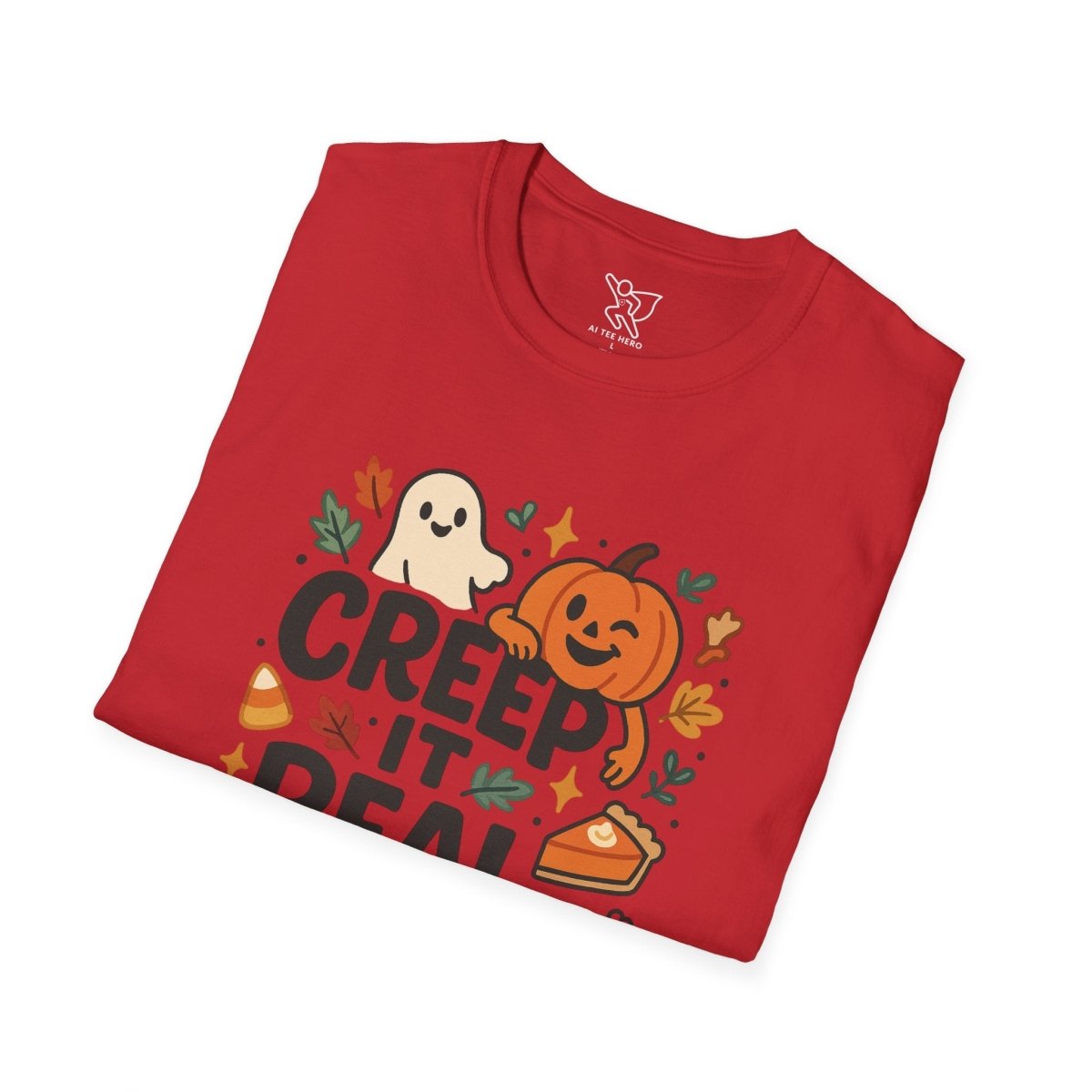 "Creep It Real" Halloween T-Shirt Unisex Softstyle Tee for Fall, Halloween Costume, Autumn Vibes, Seasonal Apparel, Gift Idea - AI Tee Hero