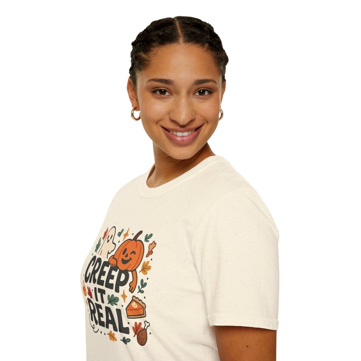 "Creep It Real" Halloween T-Shirt Unisex Softstyle Tee for Fall, Halloween Costume, Autumn Vibes, Seasonal Apparel, Gift Idea - AI Tee Hero