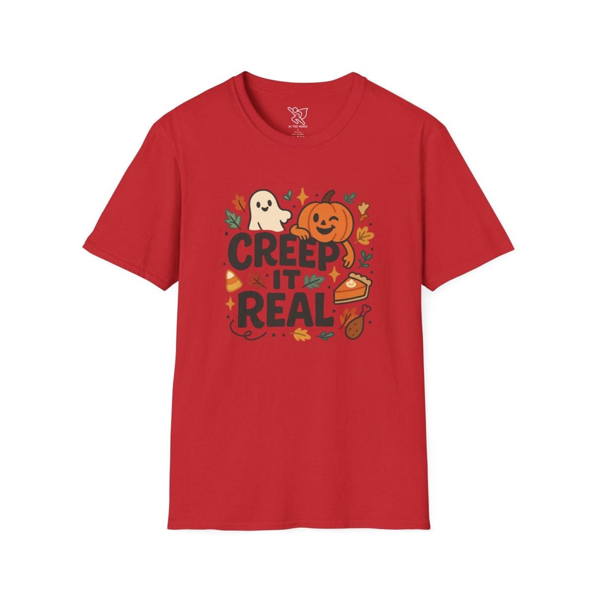 "Creep It Real" Halloween T-Shirt Unisex Softstyle Tee for Fall, Halloween Costume, Autumn Vibes, Seasonal Apparel, Gift Idea - AI Tee Hero