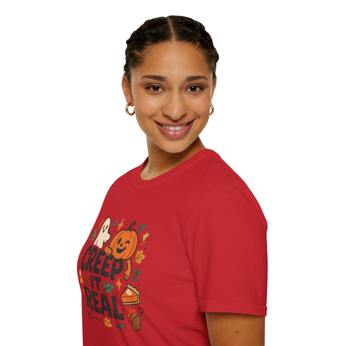 "Creep It Real" Halloween T-Shirt Unisex Softstyle Tee for Fall, Halloween Costume, Autumn Vibes, Seasonal Apparel, Gift Idea - AI Tee Hero