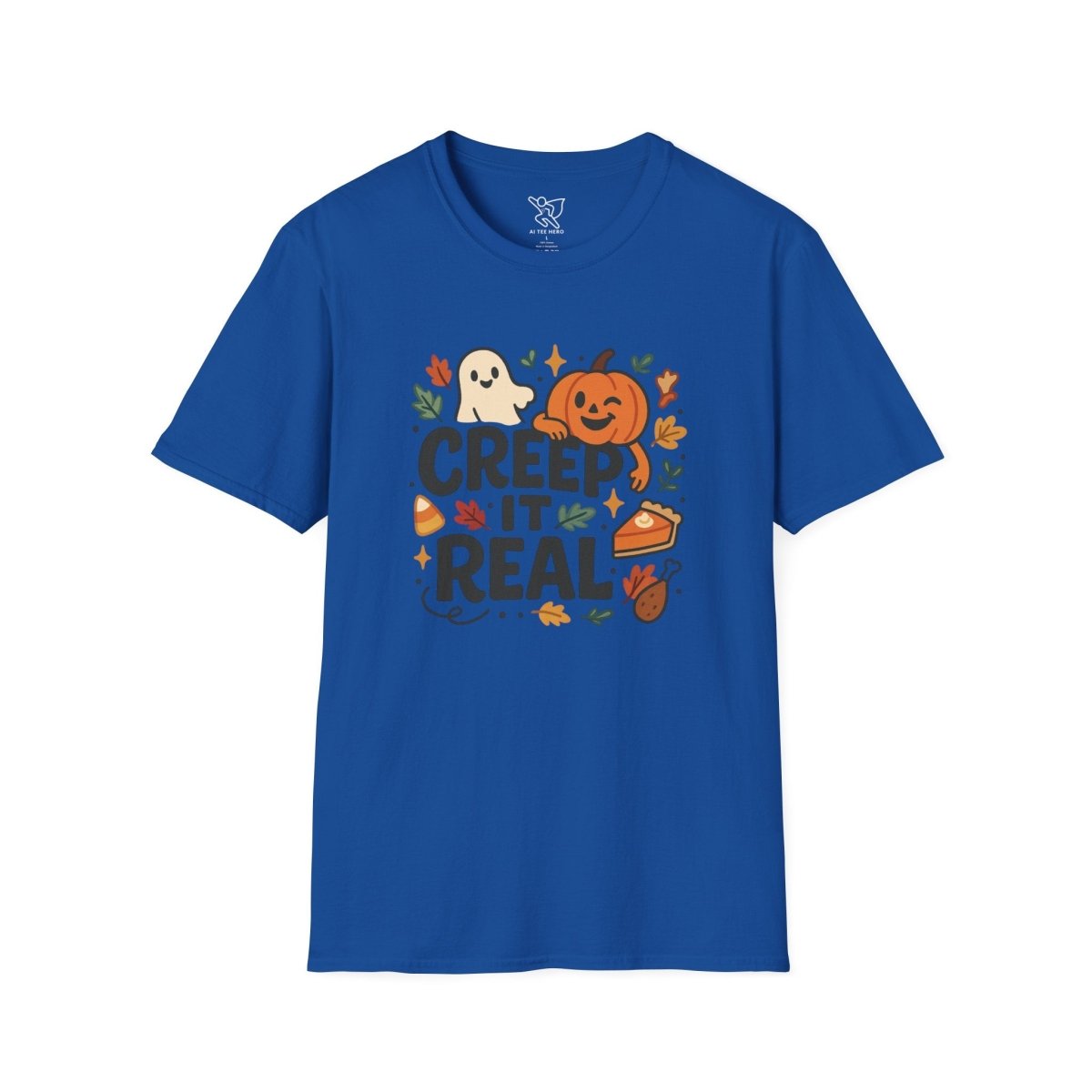 "Creep It Real" Halloween T-Shirt Unisex Softstyle Tee for Fall, Halloween Costume, Autumn Vibes, Seasonal Apparel, Gift Idea - AI Tee Hero