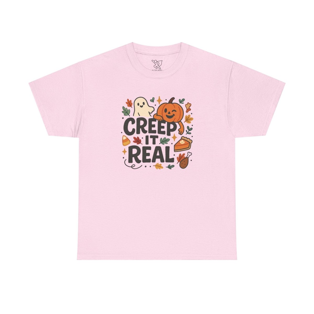 "Creep It Real" Halloween Tee, Unisex Heavy Cotton Shirt, Fall Graphic T-Shirt, Spooky Season Apparel, Cute Halloween Gift, Casual - AI Tee Hero
