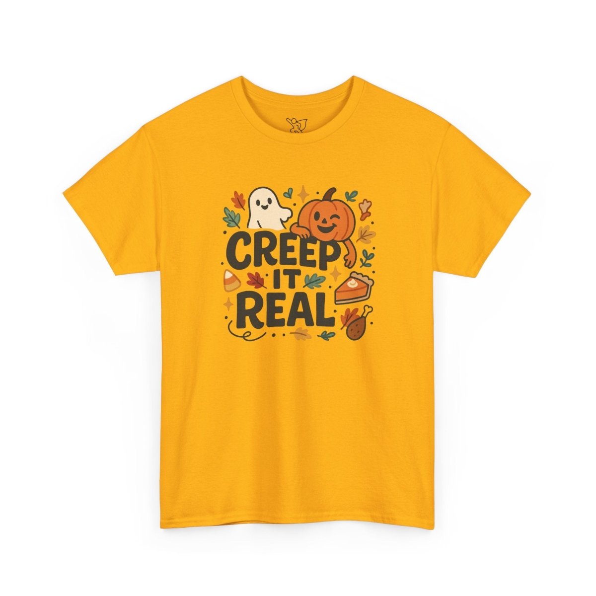 "Creep It Real" Halloween Tee, Unisex Heavy Cotton Shirt, Fall Graphic T-Shirt, Spooky Season Apparel, Cute Halloween Gift, Casual - AI Tee Hero
