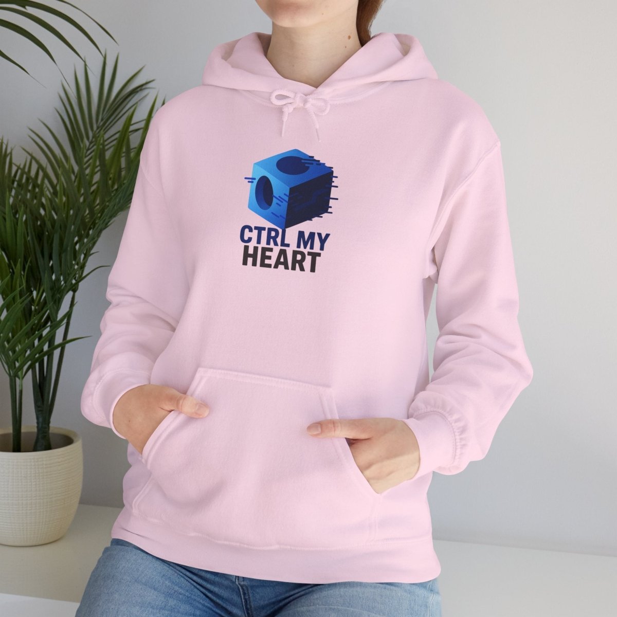 "CTRL MY HEART" CW - 1 Blue Unisex Hoodie, Tech - Inspired Sweatshirt, Gift for Gamers, Cozy Streetwear, Valentine's Day Gift - AI Tee Hero