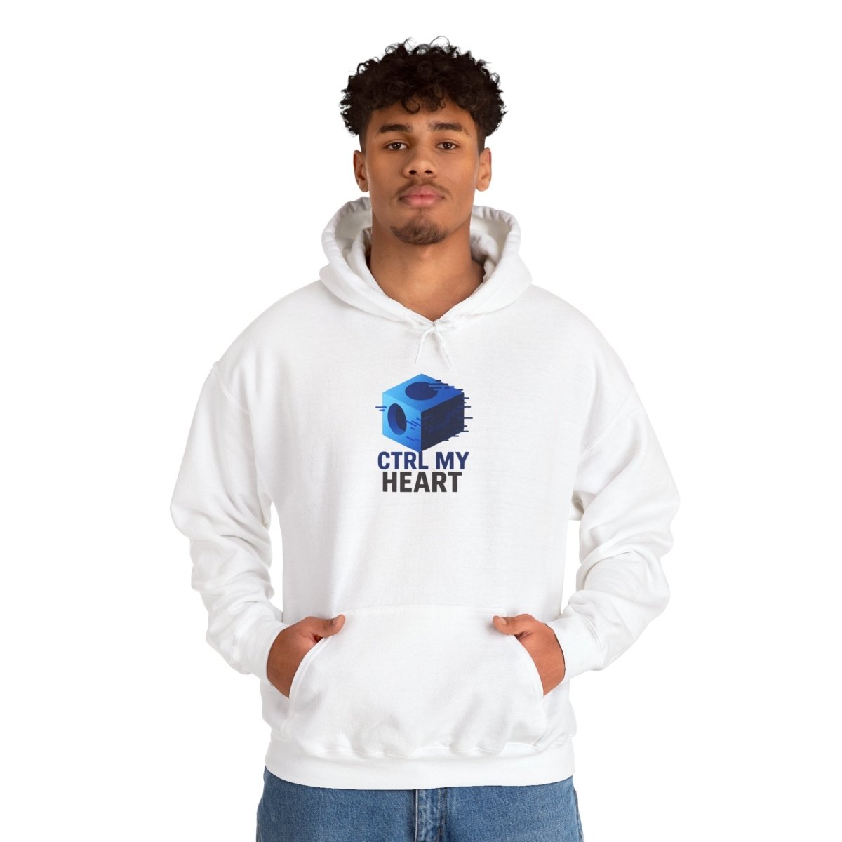 "CTRL MY HEART" CW - 1 Blue Unisex Hoodie, Tech - Inspired Sweatshirt, Gift for Gamers, Cozy Streetwear, Valentine's Day Gift - AI Tee Hero