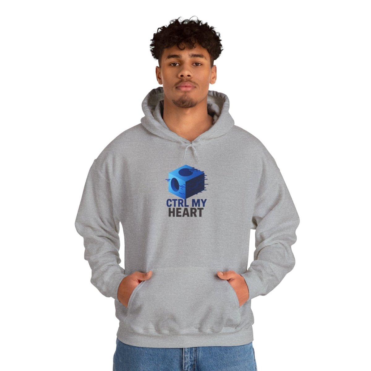 "CTRL MY HEART" CW - 1 Blue Unisex Hoodie, Tech - Inspired Sweatshirt, Gift for Gamers, Cozy Streetwear, Valentine's Day Gift - AI Tee Hero