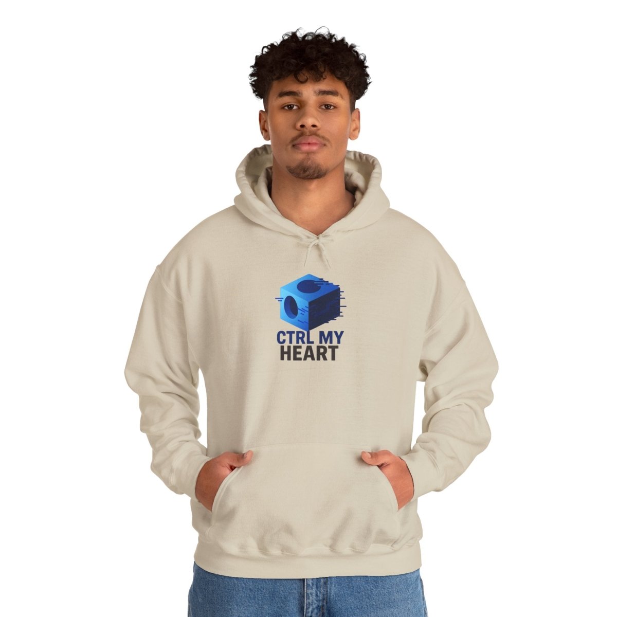"CTRL MY HEART" CW - 1 Blue Unisex Hoodie, Tech - Inspired Sweatshirt, Gift for Gamers, Cozy Streetwear, Valentine's Day Gift - AI Tee Hero