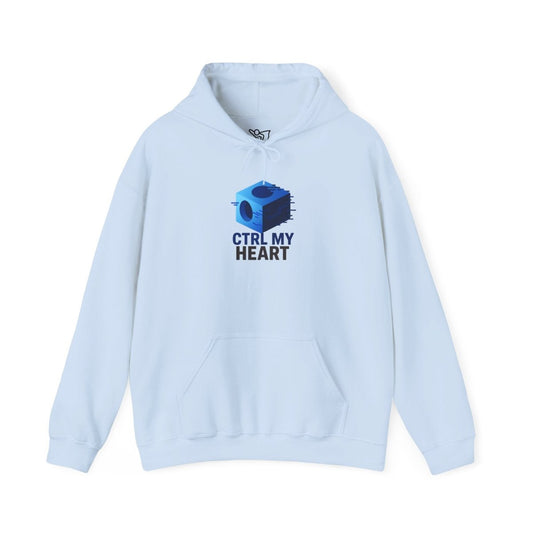 "CTRL MY HEART" CW - 1 Blue Unisex Hoodie, Tech - Inspired Sweatshirt, Gift for Gamers, Cozy Streetwear, Valentine's Day Gift - AI Tee Hero