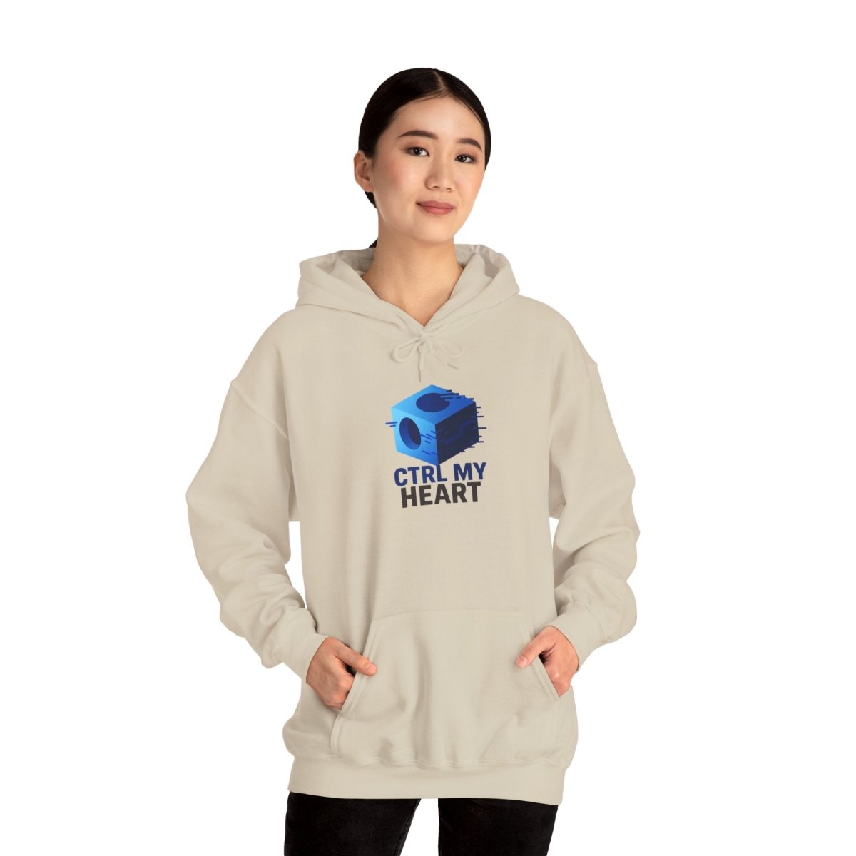 "CTRL MY HEART" CW - 1 Blue Unisex Hoodie, Tech - Inspired Sweatshirt, Gift for Gamers, Cozy Streetwear, Valentine's Day Gift - AI Tee Hero