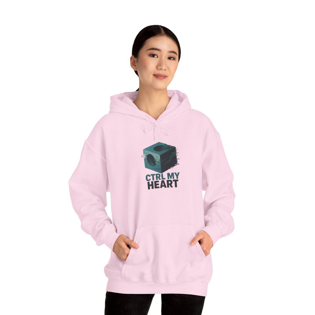 "CTRL MY HEART" CW - 2 Teal Unisex Hoodie, Tech - Inspired Sweatshirt, Gift for Gamers, Cozy Streetwear, Valentine's Day Gift - AI Tee Hero