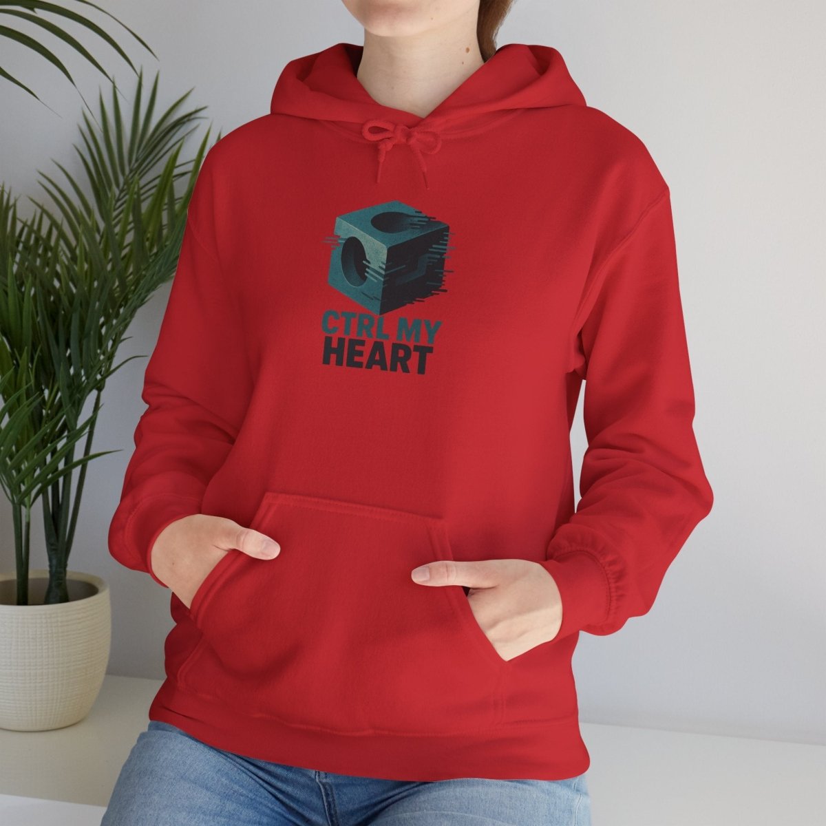 "CTRL MY HEART" CW - 2 Teal Unisex Hoodie, Tech - Inspired Sweatshirt, Gift for Gamers, Cozy Streetwear, Valentine's Day Gift - AI Tee Hero