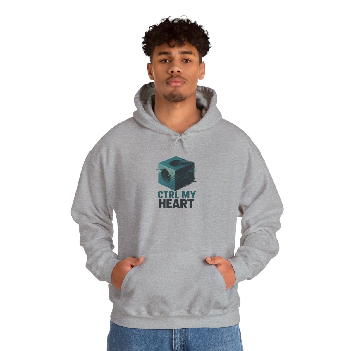 "CTRL MY HEART" CW - 2 Teal Unisex Hoodie, Tech - Inspired Sweatshirt, Gift for Gamers, Cozy Streetwear, Valentine's Day Gift - AI Tee Hero