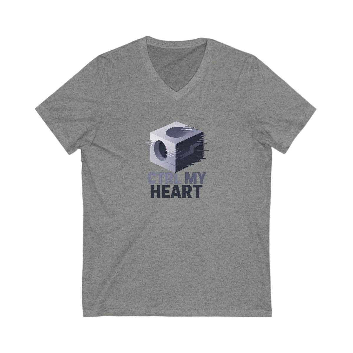 "CTRL MY HEART" V - Neck Tee, Funny Graphic Shirt, Unisex T-Shirt, Tech Lover Gift, Cute Humor Tee, Geeky Casual Wear - AI Tee Hero