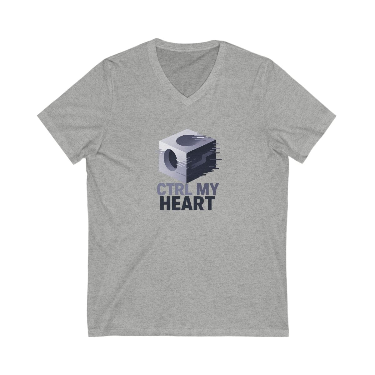 "CTRL MY HEART" V - Neck Tee, Funny Graphic Shirt, Unisex T-Shirt, Tech Lover Gift, Cute Humor Tee, Geeky Casual Wear - AI Tee Hero