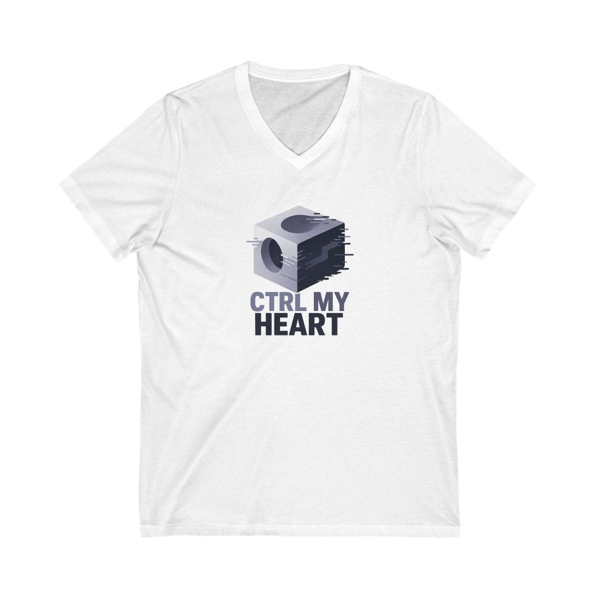 "CTRL MY HEART" V - Neck Tee, Funny Graphic Shirt, Unisex T-Shirt, Tech Lover Gift, Cute Humor Tee, Geeky Casual Wear - AI Tee Hero