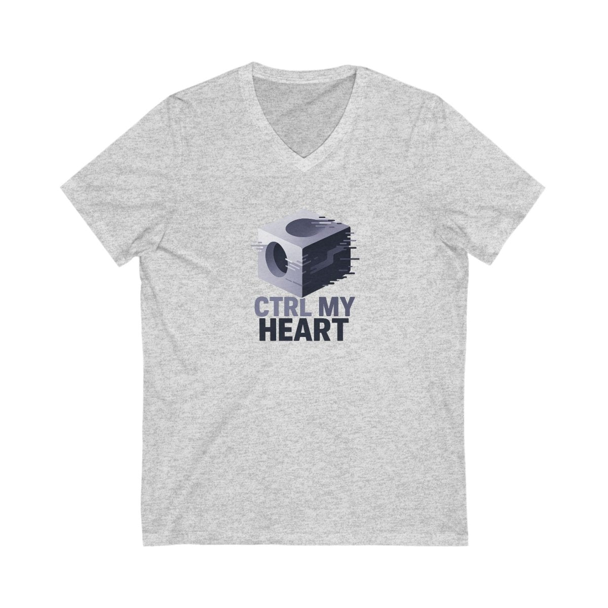 "CTRL MY HEART" V - Neck Tee, Funny Graphic Shirt, Unisex T-Shirt, Tech Lover Gift, Cute Humor Tee, Geeky Casual Wear - AI Tee Hero