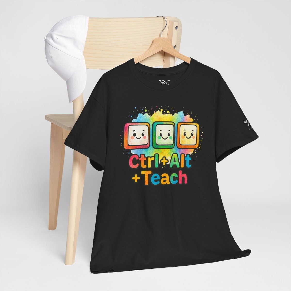 "CTRL.Alt.Teach" Colorful Teacher Tee Gift for Educators, Funny Teaching Shirt, Back to School Apparel, Classroom Humor Top - AI Tee Hero