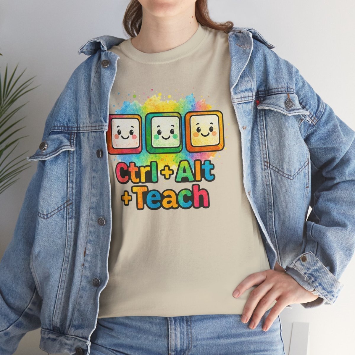 "CTRL.Alt.Teach" Colorful Teacher Tee Gift for Educators, Funny Teaching Shirt, Back to School Apparel, Classroom Humor Top - AI Tee Hero