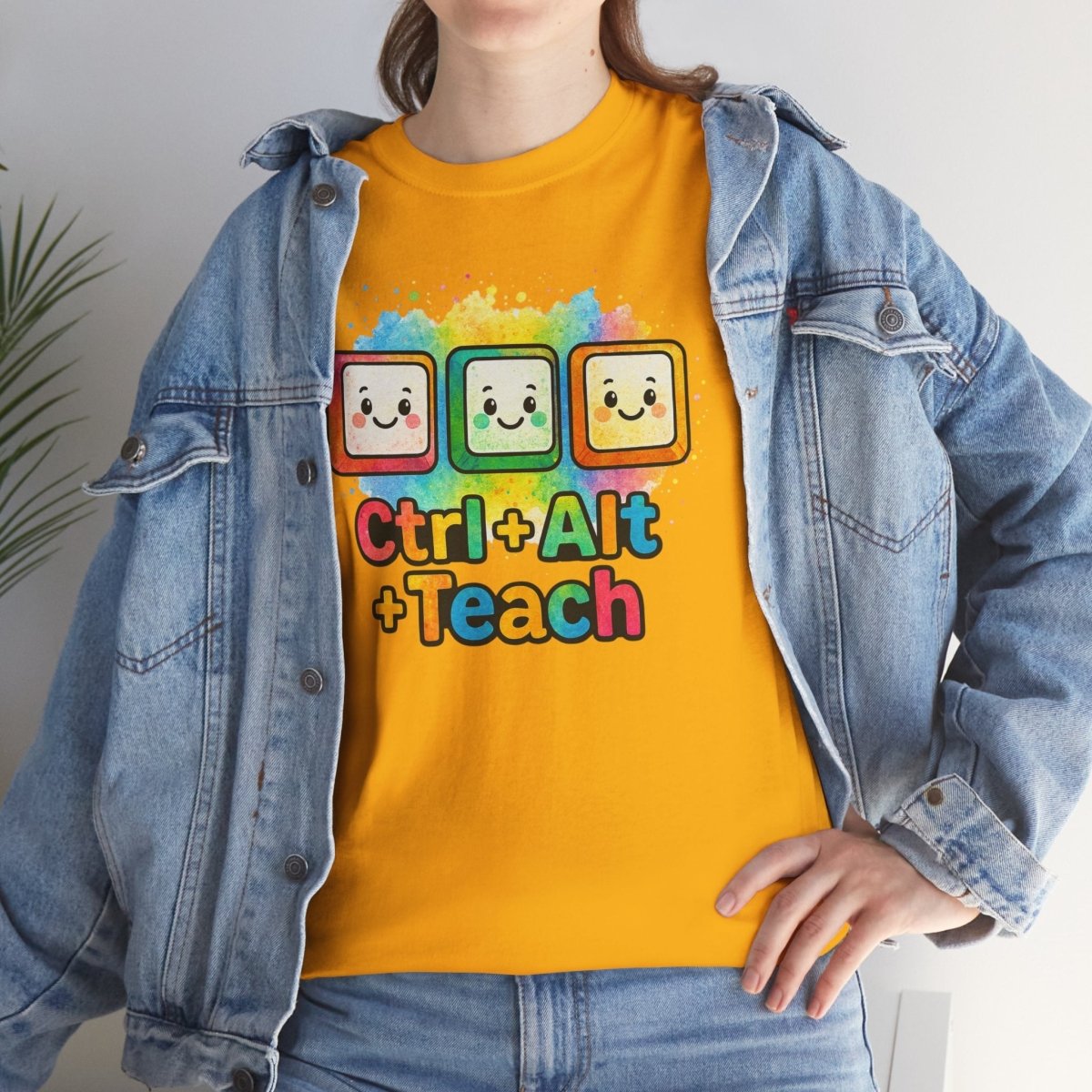 "CTRL.Alt.Teach" Colorful Teacher Tee Gift for Educators, Funny Teaching Shirt, Back to School Apparel, Classroom Humor Top - AI Tee Hero