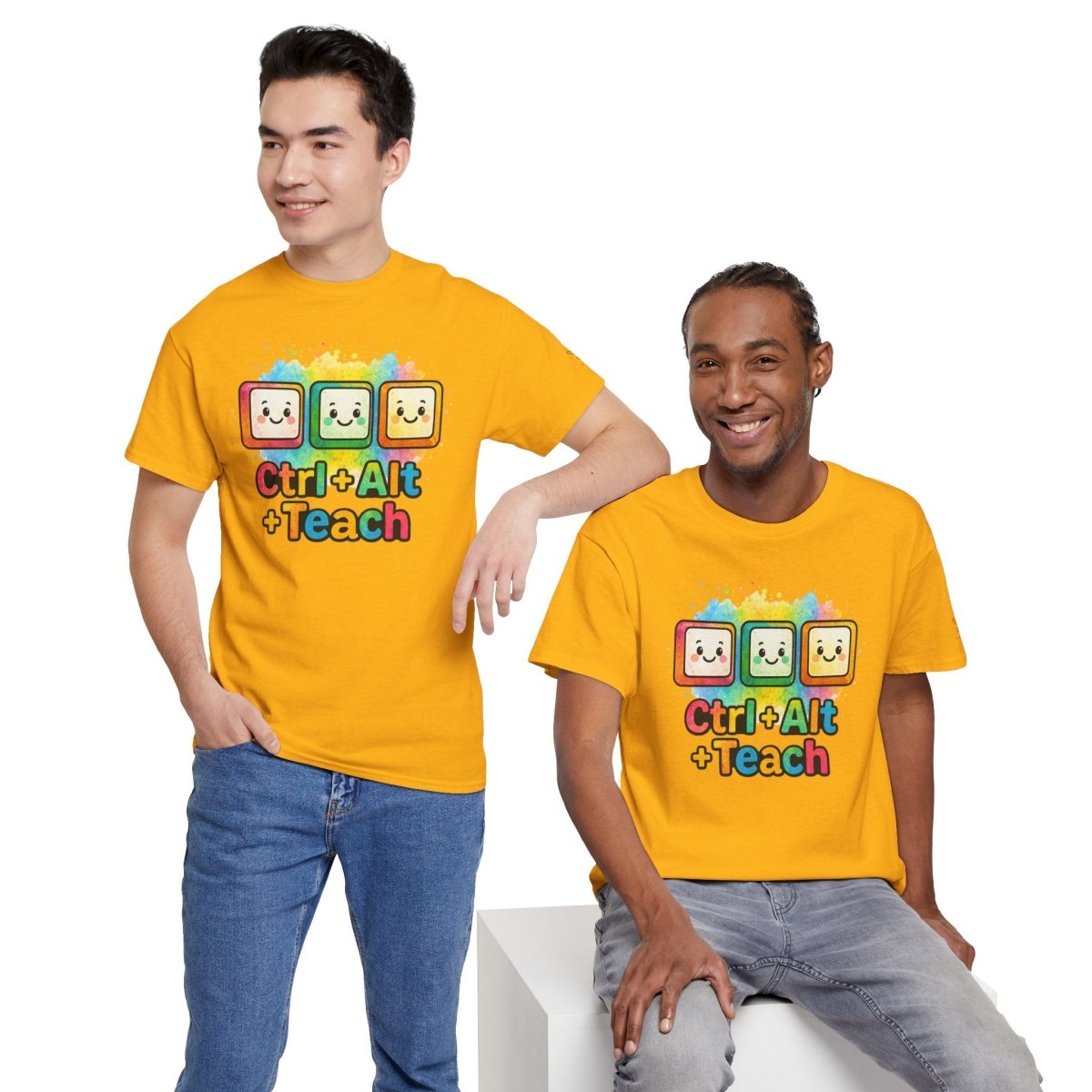 "CTRL.Alt.Teach" Colorful Teacher Tee Gift for Educators, Funny Teaching Shirt, Back to School Apparel, Classroom Humor Top - AI Tee Hero