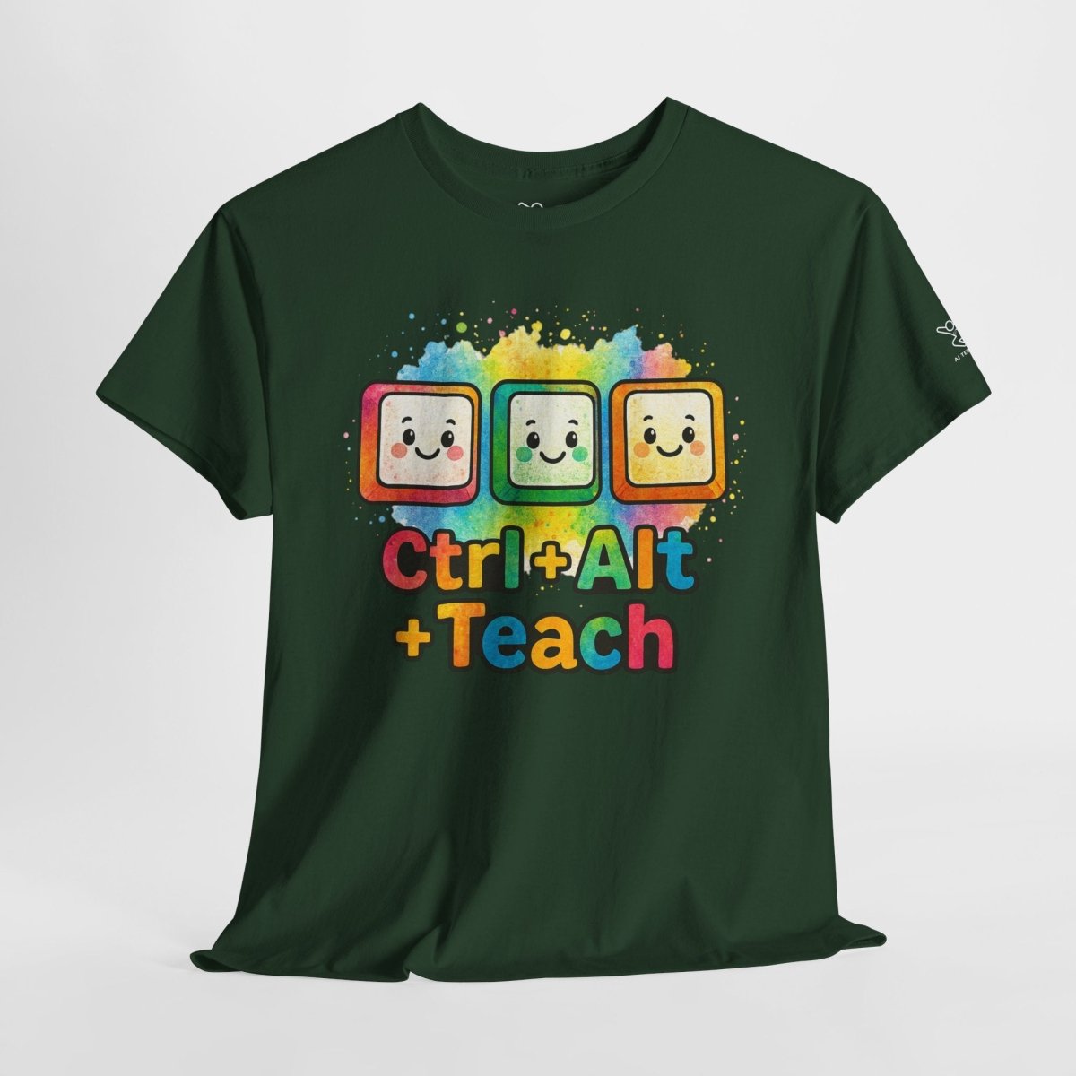 "CTRL.Alt.Teach" Colorful Teacher Tee Gift for Educators, Funny Teaching Shirt, Back to School Apparel, Classroom Humor Top - AI Tee Hero