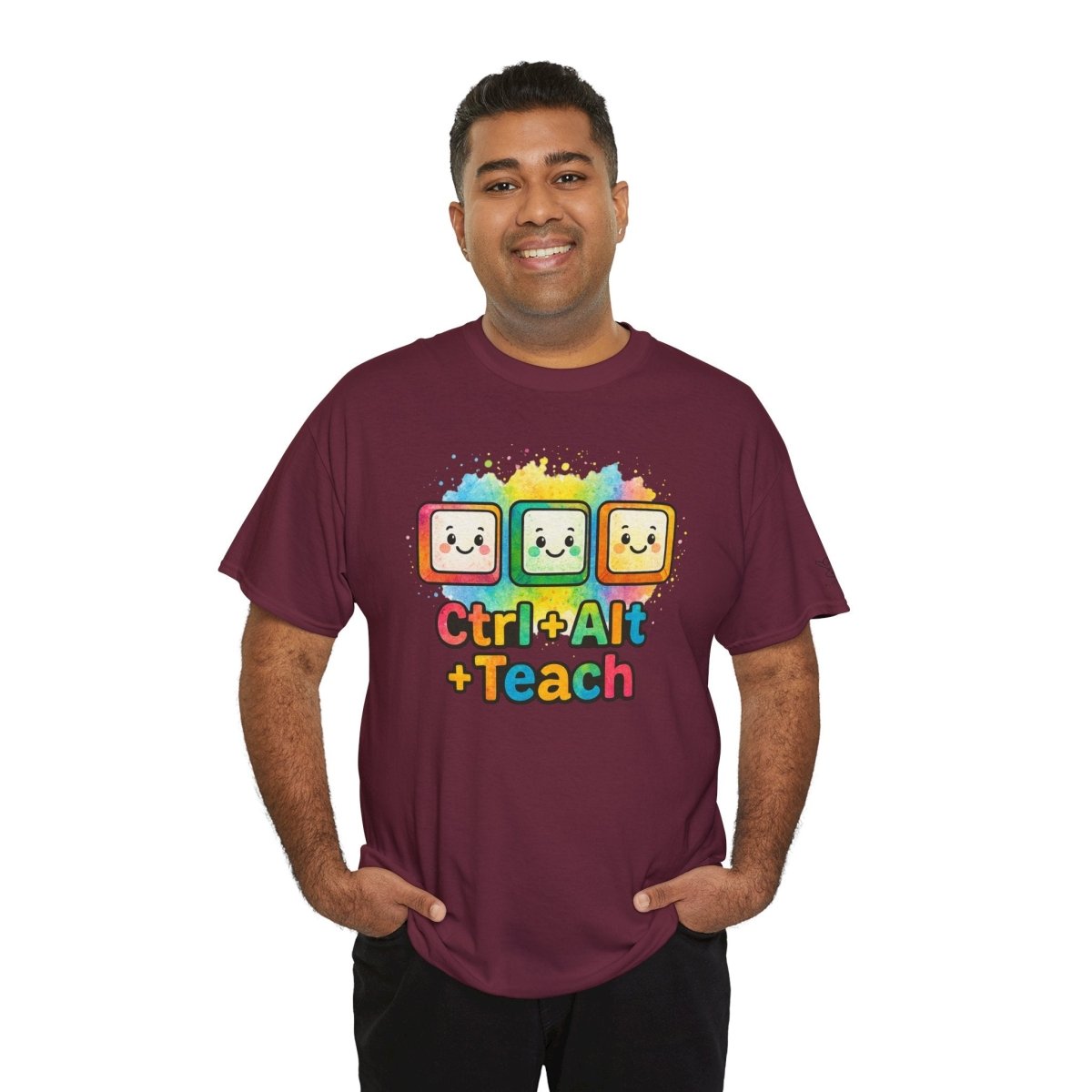"CTRL.Alt.Teach" Colorful Teacher Tee Gift for Educators, Funny Teaching Shirt, Back to School Apparel, Classroom Humor Top - AI Tee Hero