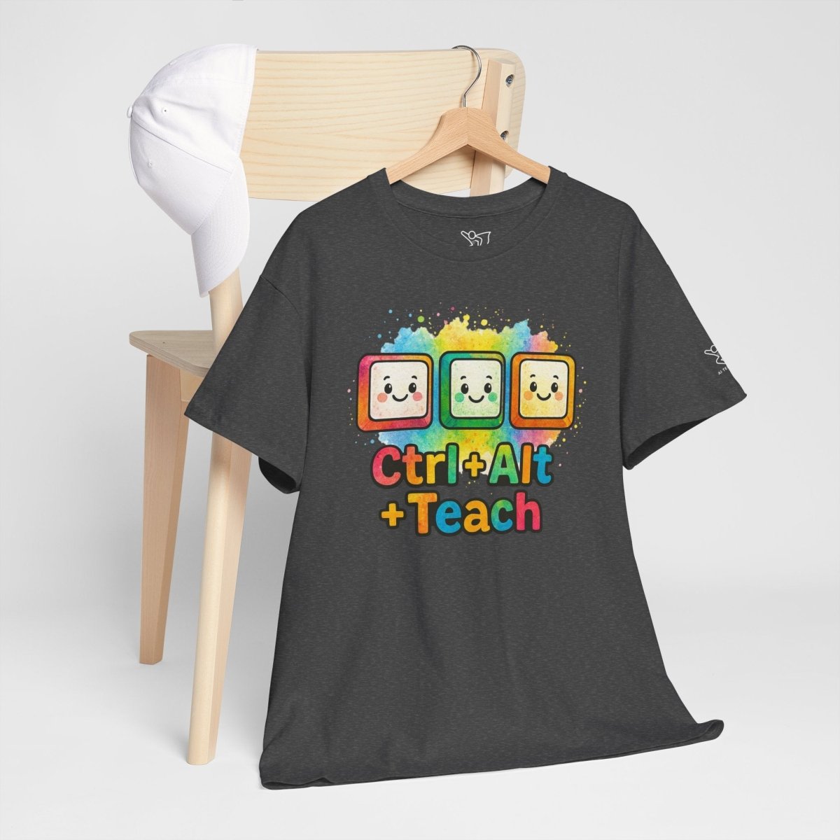 "CTRL.Alt.Teach" Colorful Teacher Tee Gift for Educators, Funny Teaching Shirt, Back to School Apparel, Classroom Humor Top - AI Tee Hero