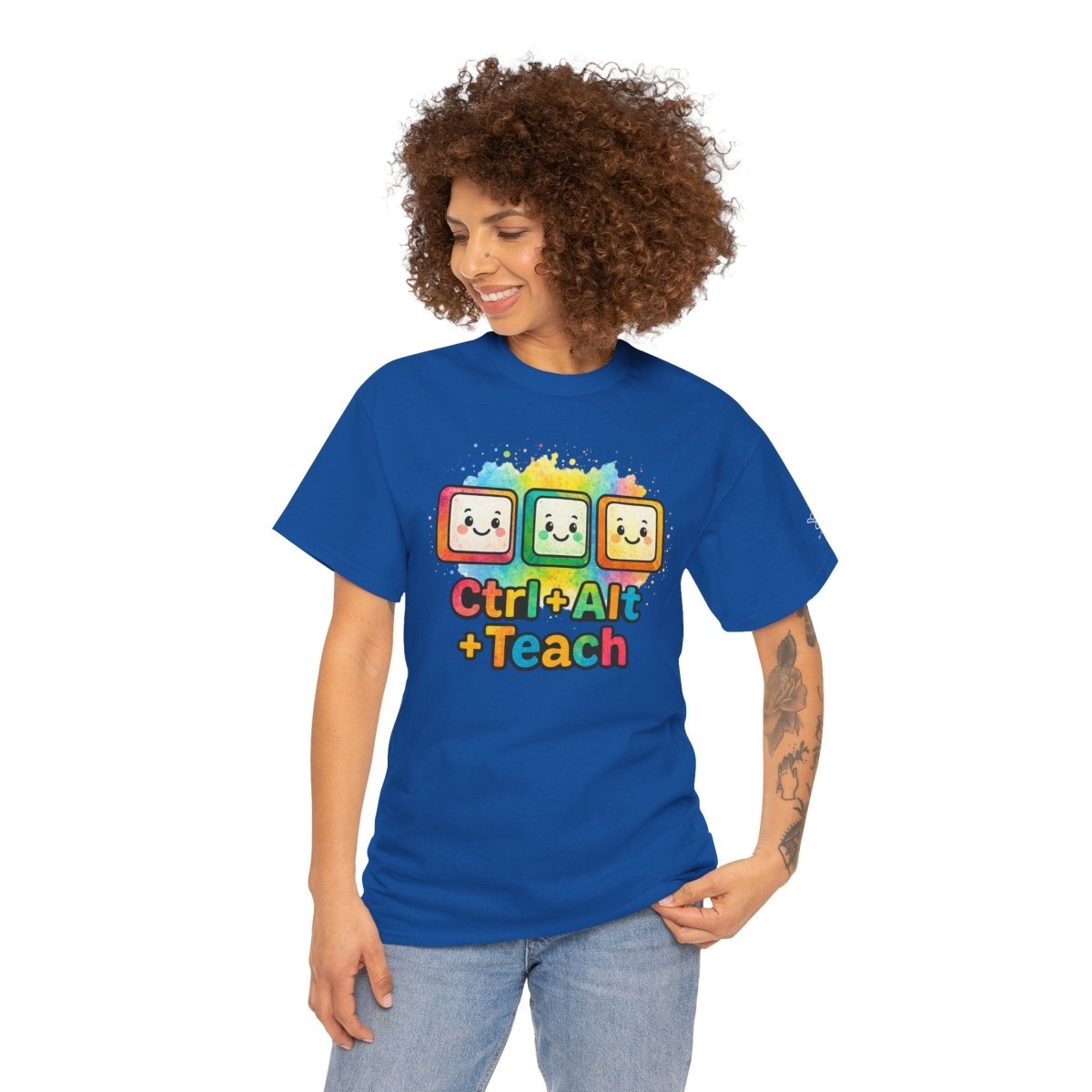 "CTRL.Alt.Teach" Colorful Teacher Tee Gift for Educators, Funny Teaching Shirt, Back to School Apparel, Classroom Humor Top - AI Tee Hero