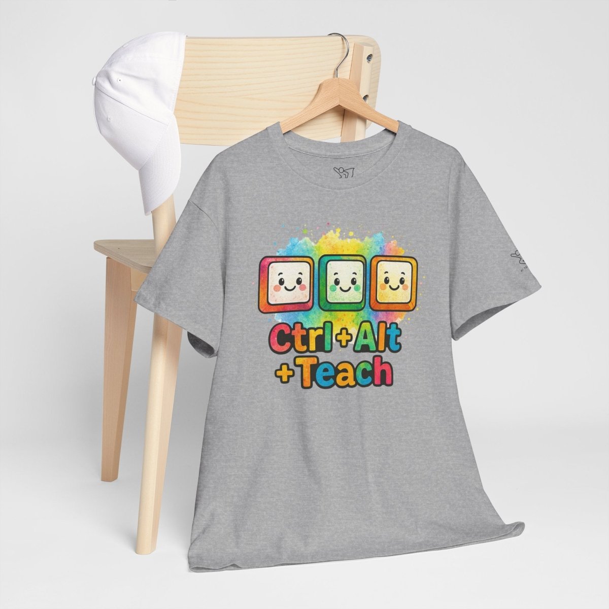 "CTRL.Alt.Teach" Colorful Teacher Tee Gift for Educators, Funny Teaching Shirt, Back to School Apparel, Classroom Humor Top - AI Tee Hero